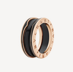 [Clover Jewelry]ZERO 1 ツーバンド マットブラックセラミック ピンクゴールド リング