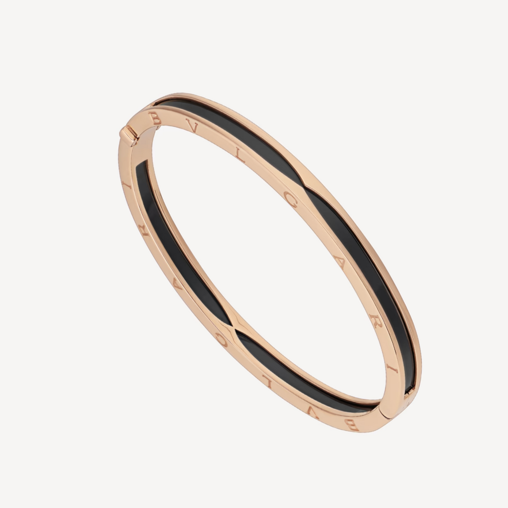 [Clover Jewelry]ZERO 1 ピンクゴールド ブラックセラミック ブレスレット