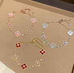 [Clover Jewelry]CLOVER 5 MOTIF PINK BLUE RED WHITE BRACELET