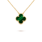 [Clover Jewelry]クローバー 15MM マラカイト シングル フラワー ネックレス