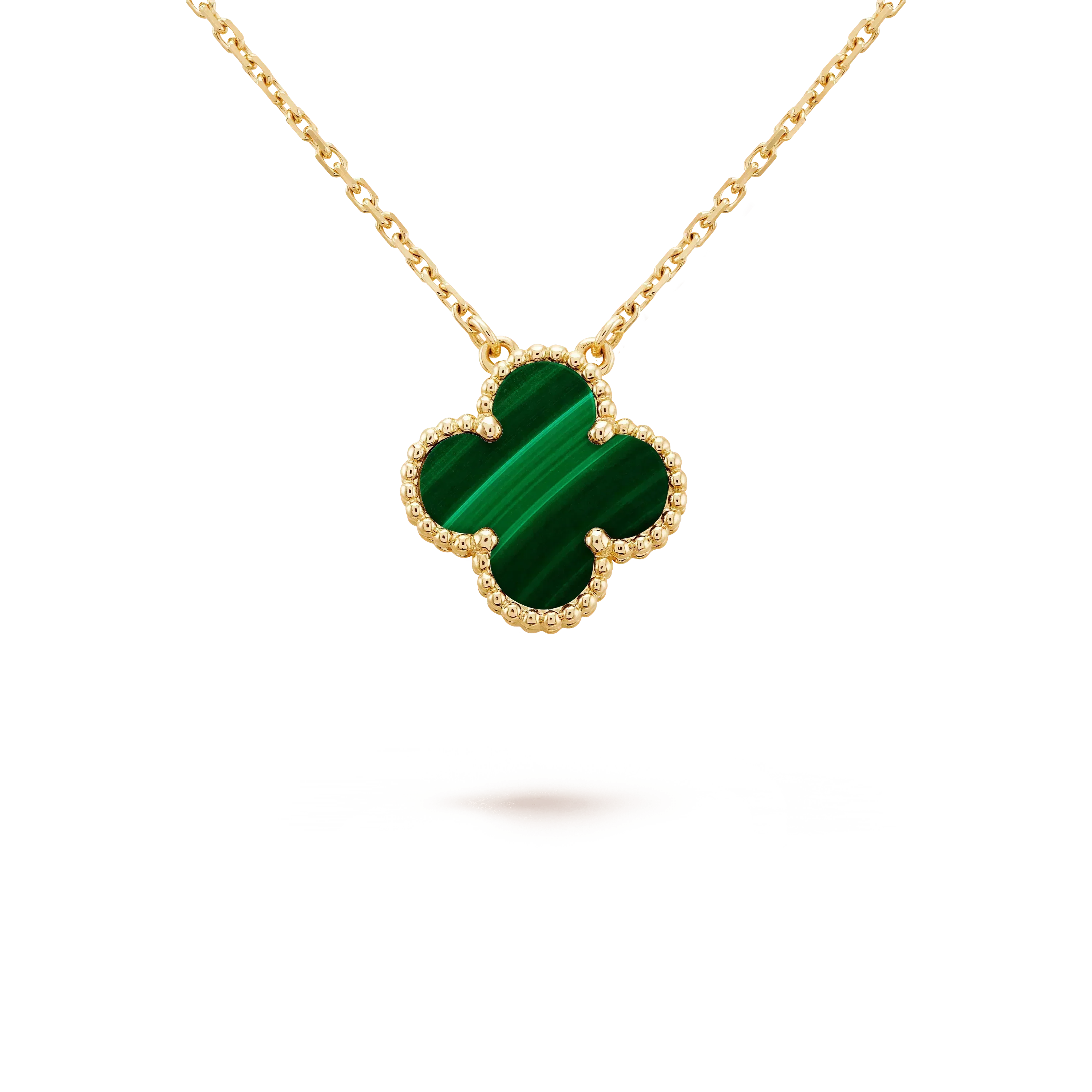 [Clover Jewelry]クローバー 15MM マラカイト シングル フラワー ネックレス