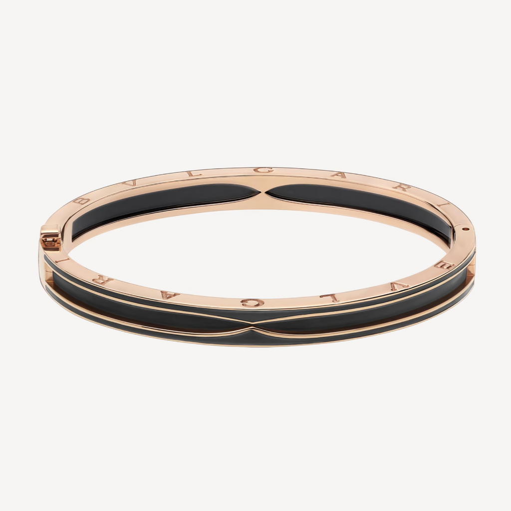 [Clover Jewelry]ZERO 1 ROSÉGOLD MIT MATTSCHWARZEM KERAMIKARMBAND