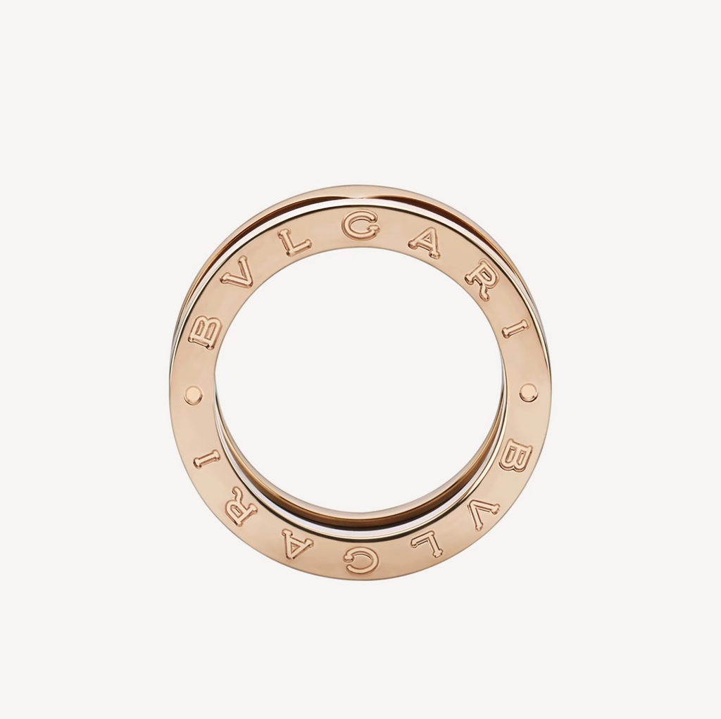 [Clover Jewelry]ZERO 1 TWO-BAND SCHLEIFEN UND SCHWARZER KERAMIK ROSÉGOLD RING