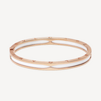 [Clover Jewelry]ZERO 1 PINK GOLD WITH WHITE CERAMIC BRACELET