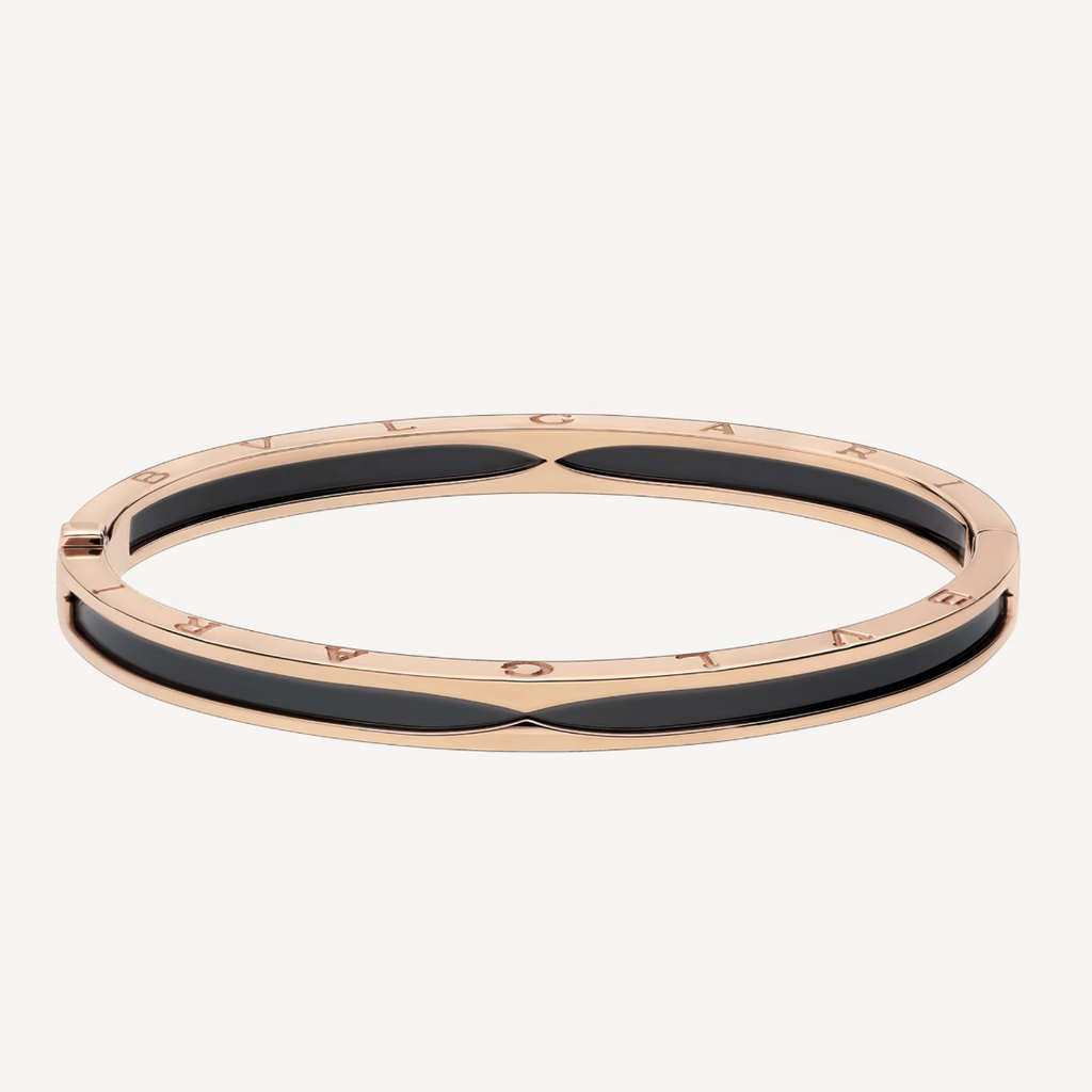 [Clover Jewelry]ZERO 1 ピンクゴールド ブラックセラミック ブレスレット