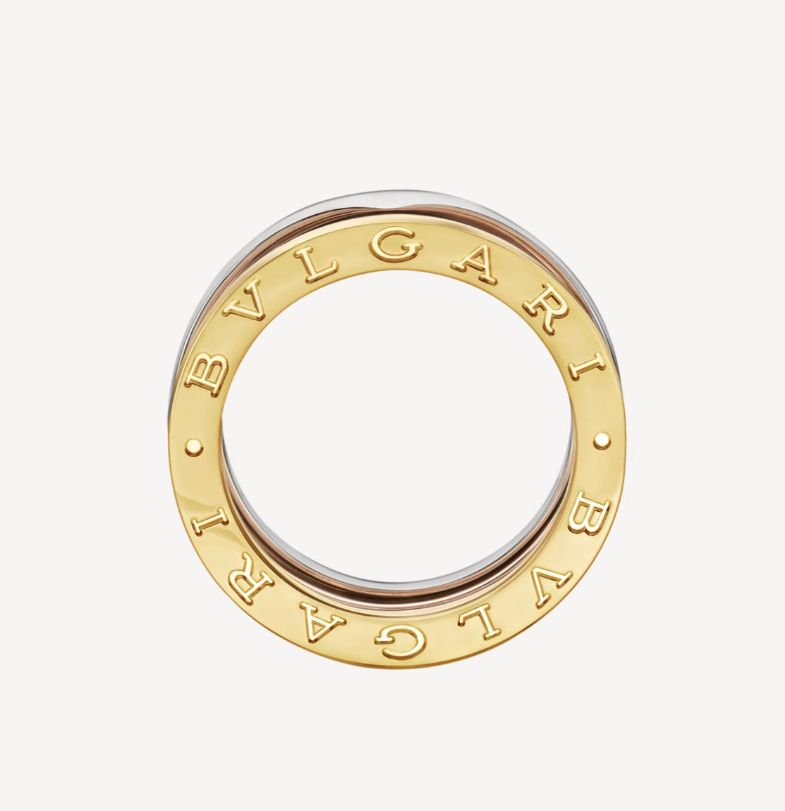 [Clover Jewelry]ZERO 1 THREE-BAND ROSE WHITE AND YELLOW RING