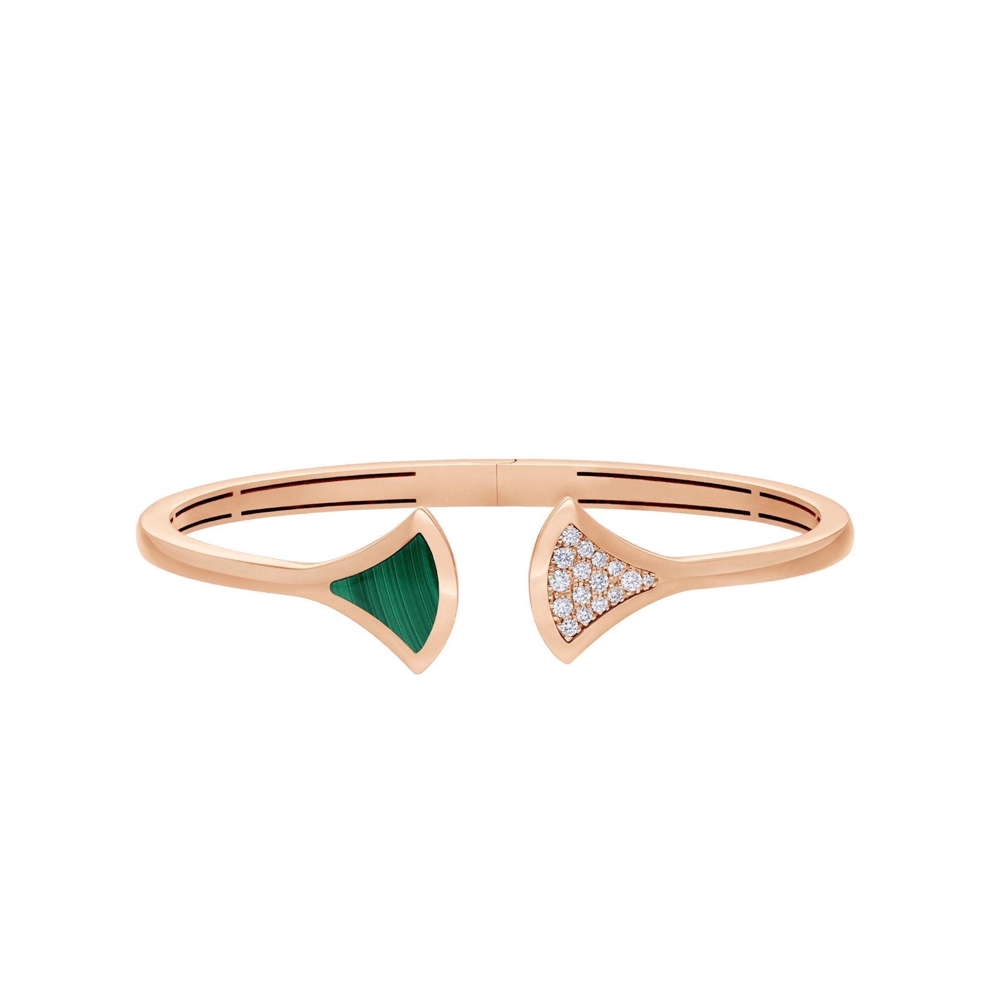 [Clover Jewelry]DREAM BRACELET OPEN MALACHITE PINK GOLD