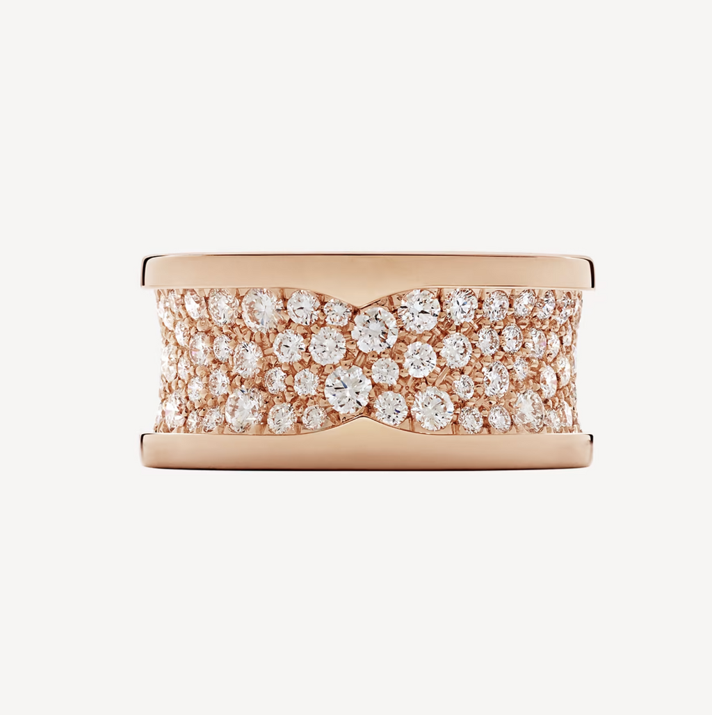 [Clover Jewelry]ZERO 1 WITH PAVED DIAMONDS ON THE SPIRAL RING