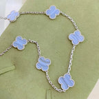 [Clover Jewelry]CLOVER 10 MOTIFS PURPLE CHALCEDONY NECKLACE
