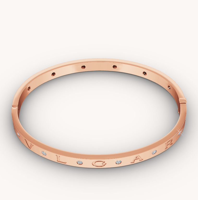 [Clover Jewelry]ZERO 1 PINK GOLD 12 DIAMONDS BRACELET
