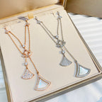 [Clover Jewelry]DREAM NECKLACE WHITE MOP FULL DIAMOND
