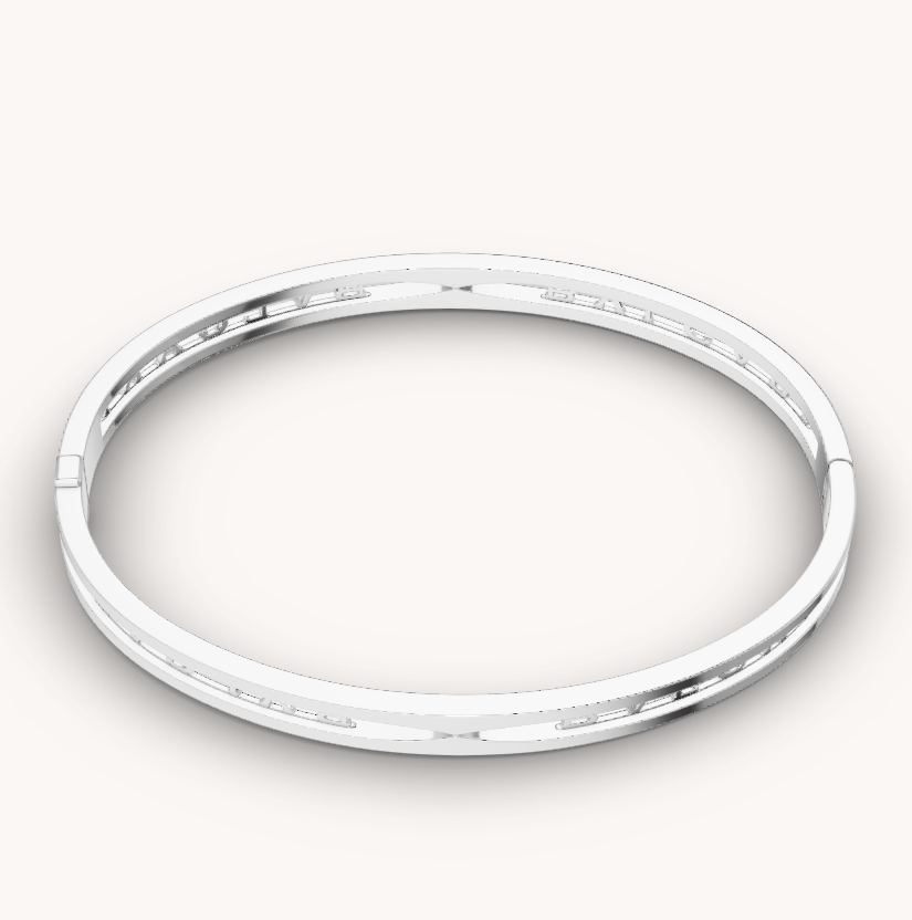 [Clover Jewelry]ZERO 1 SPIRAL LOGO SILVER BRACELET