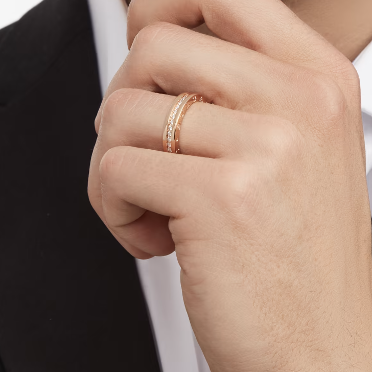 [Clover Jewelry]ZERO 1 ONE-BAND PAVED DIAMONDS AM SPIRALRING