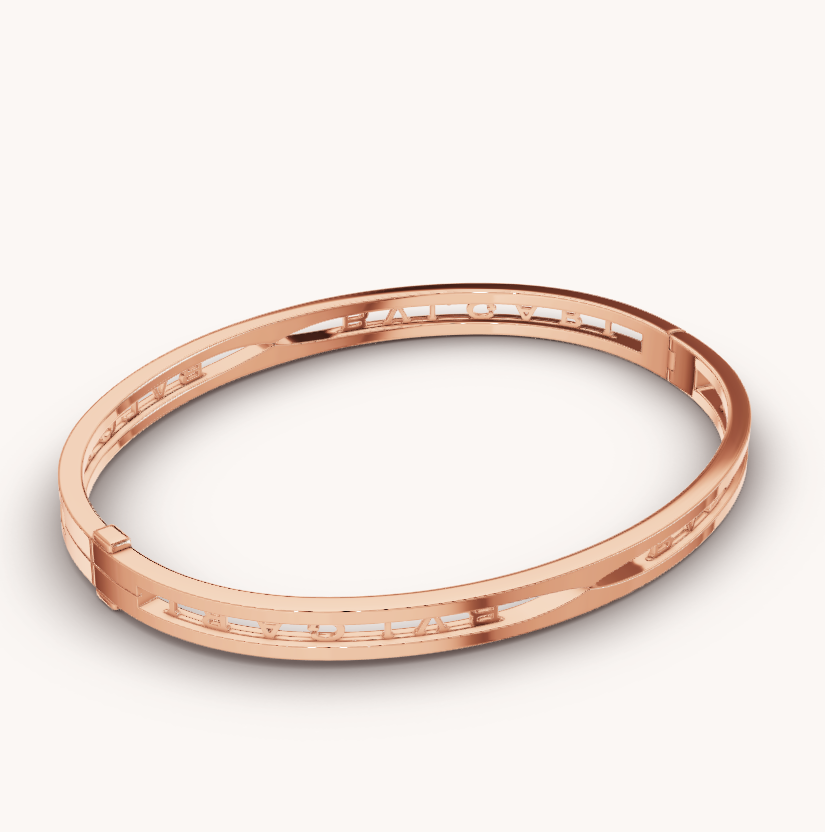 [Clover Jewelry]ZERO 1 SPIRAL LOGO PINK GOLD BRACELET