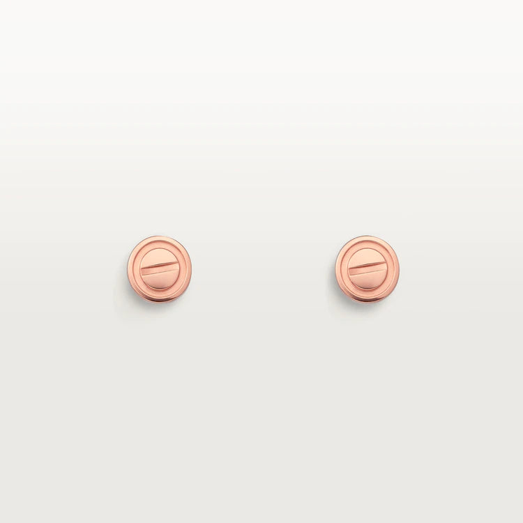 [Clover Jewelry]LOVE EARRINGS PINK GOLD 10MM