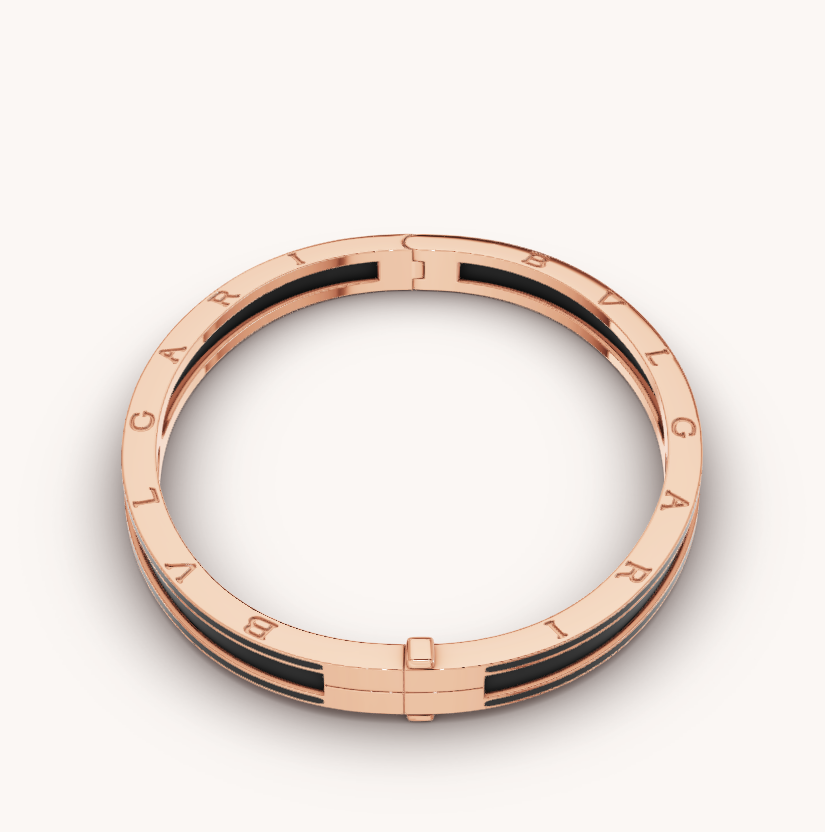 [Clover Jewelry]ZERO 1 ROSÉGOLD MIT MATTSCHWARZEM KERAMIKARMBAND