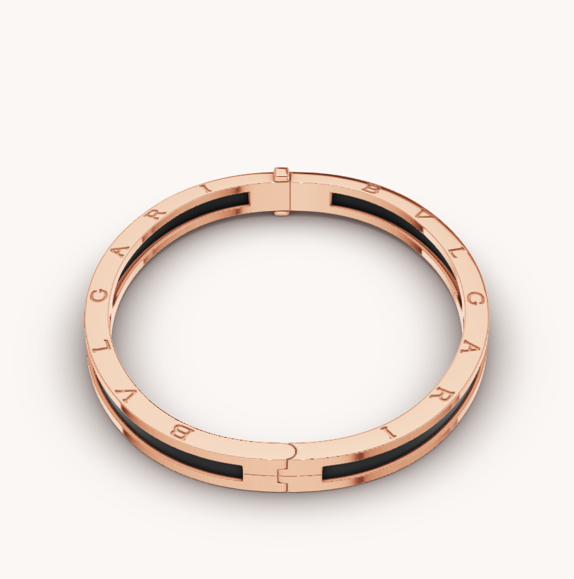 [Clover Jewelry]ZERO 1 ピンクゴールド ブラックセラミック ブレスレット