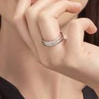 [Clover Jewelry]ZERO 1 ONE-BAND PAVED DIAMONDS AM SPIRALRING