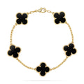 [Clover Jewelry]CLOVER  5 MOTIFS BLACK ONYX BRACELET