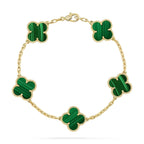 [Clover Jewelry]CLOVER 5 MOTIFS MALACHITE BRACELET