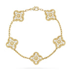 [Clover Jewelry]CLOVER 5 MOTIFS  FULL DIAMOND BRACELET