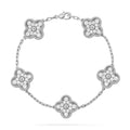 [Clover Jewelry]CLOVER 5 MOTIFS  DIAMOND BRACELET SILVER