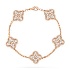 [Clover Jewelry]CLOVER 5 MOTIFS  FULL DIAMOND BRACELET