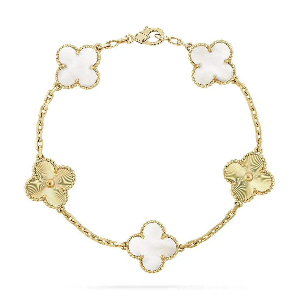 [Clover Jewelry]CLOVER BRACELET 5 MOTIF WHITE MOP PINK GOLD