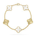 [Clover Jewelry]CLOVER 5 MOTIF WHITE MOP LASER BRACELET