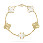 [Clover Jewelry]CLOVER 5 MOTIF WHITE MOP LASER BRACELET