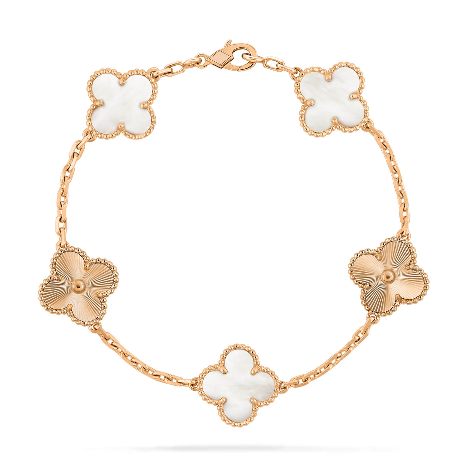 [Clover Jewelry]CLOVER 5 MOTIF WHITE MOP LASER BRACELET