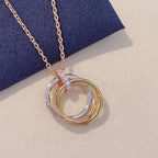 [Clover Jewelry]TRINITY NECKLACE GOLD  DIAMONDS