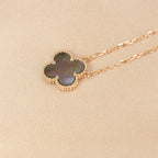 [Clover Jewelry]CLOVER 15MM  GRAY MOTHER OF PEARL NECKLACE