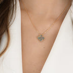 [Clover Jewelry]CLOVER 15MM  GRAY MOTHER OF PEARL NECKLACE