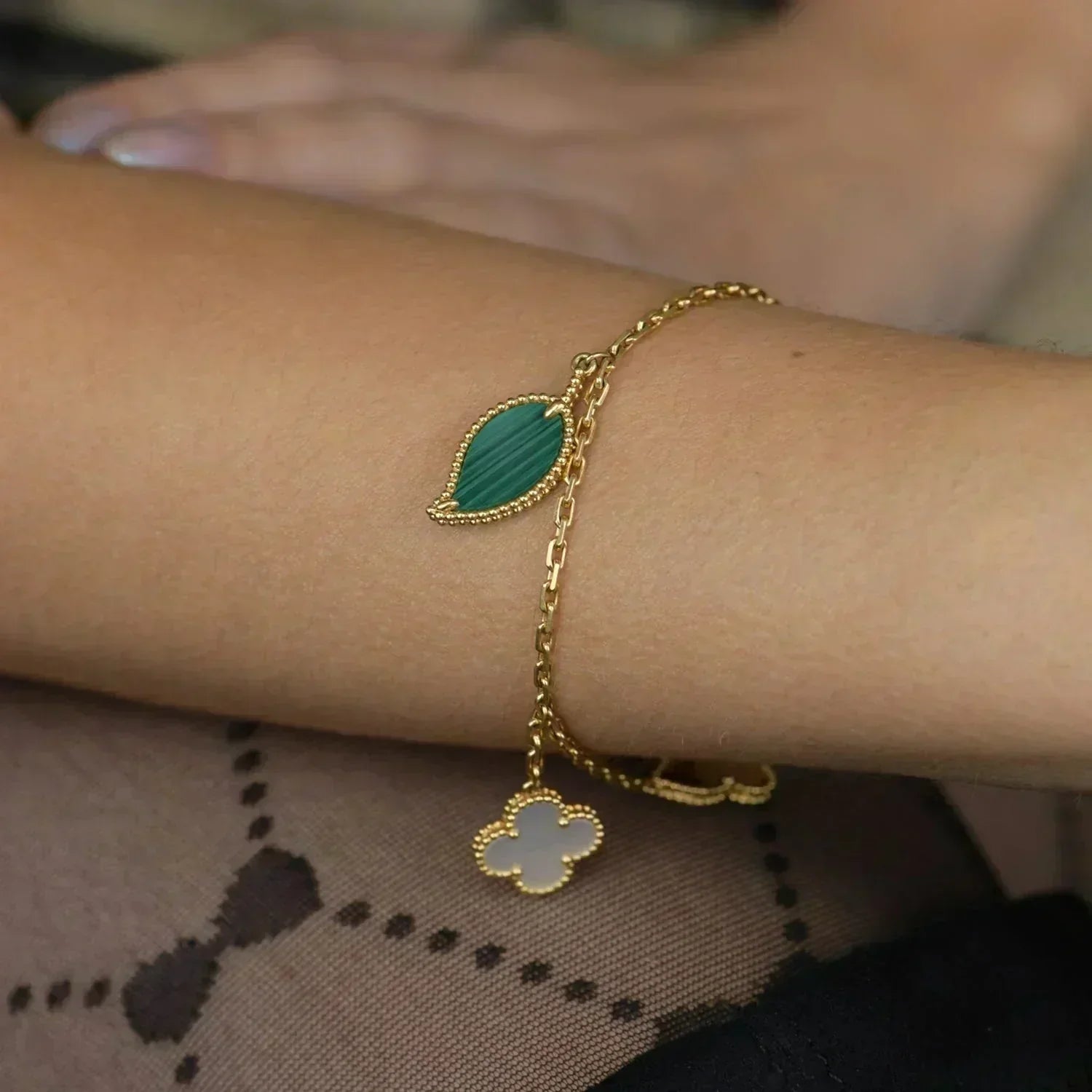 [Clover Jewelry]LUCKY SPRING 5 MOTIF GOLD BRACELET