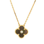 [Clover Jewelry]CLOVER 15MM DIAMOND AND MOTHER-OF-GREY NECKLACE