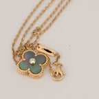 [Clover Jewelry]CLOVER 15MM DIAMOND AND MOTHER-OF-GREY NECKLACE