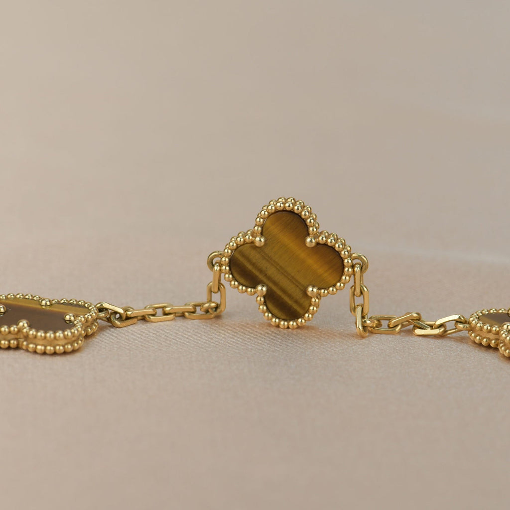 [Clover Jewelry]CLOVER  5 MOTIFS TIGER EYE BRACELET