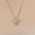 [Clover Jewelry]CLOVER 15MM DIAMOND GOLD MOTHER OF PEARL NECKLACE