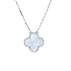 [Clover Schmuck]CLOVER 15MM WEISSE PERLMUTT SILBER