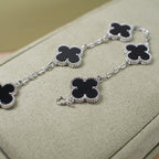 [Clover Jewelry]CLOVER 5 MOTIF ONYXS  BRACELET SILVER