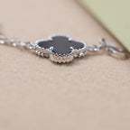 [Clover Jewelry]CLOVER 5 MOTIF ONYXS  BRACELET SILVER