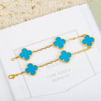 [Clover Jewelry]CLOVER 5 MOTIFS TURQUOISE BRACELET