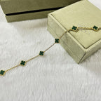 [Clover Jewelry]CLOVER 6 MOTIF MALACHITE BRACELET