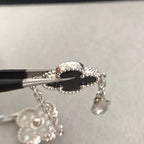 [Clover Jewelry]CLOVER 5 MOTIV ONYX DIAMANT ARMREIF SILBER