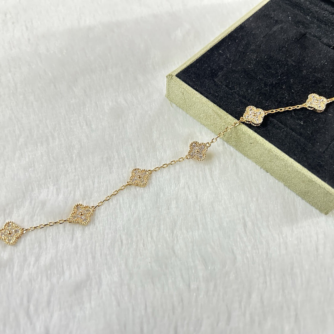 [Clover Jewelry]CLOVER 6 MOTIF DIAMOND BRACELET