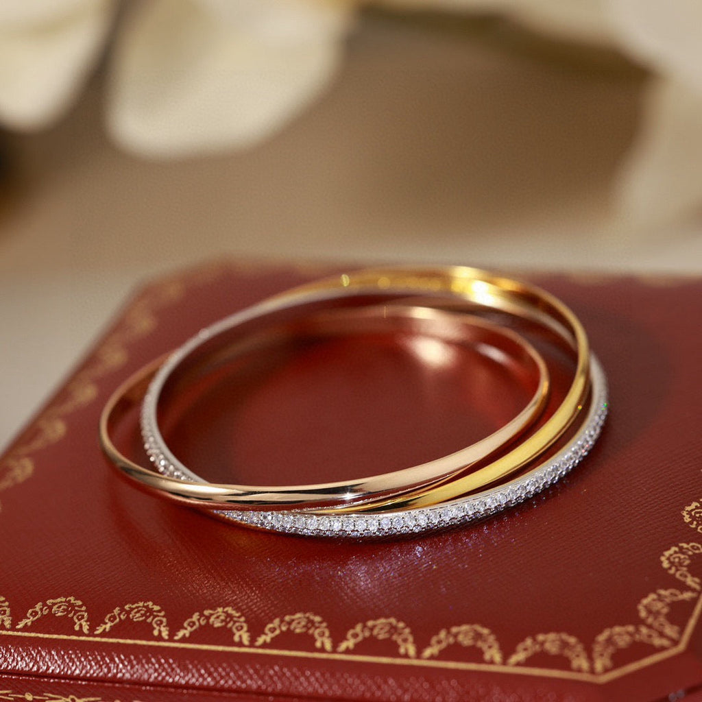 [Clover Jewelry]TRINITY DREIFARBIGES GOLD DREI-RING-ARMBAND