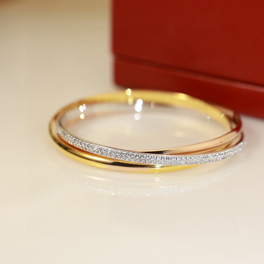 [Clover Jewelry]TRINITY TRICOLORED GOLD THREE-RING BRACELET