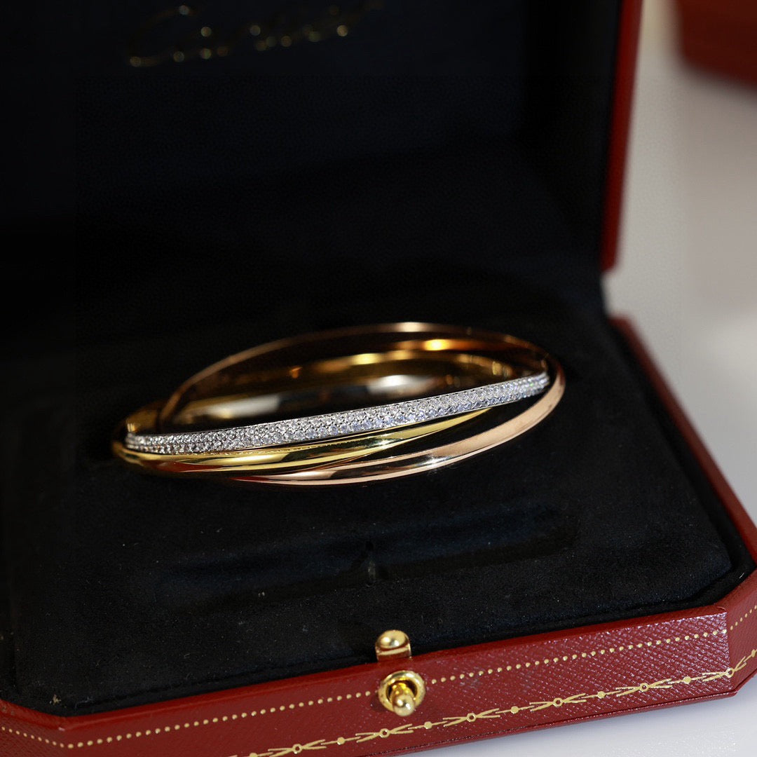 [Clover Jewelry]TRINITY TRICOLORED GOLD THREE-RING BRACELET