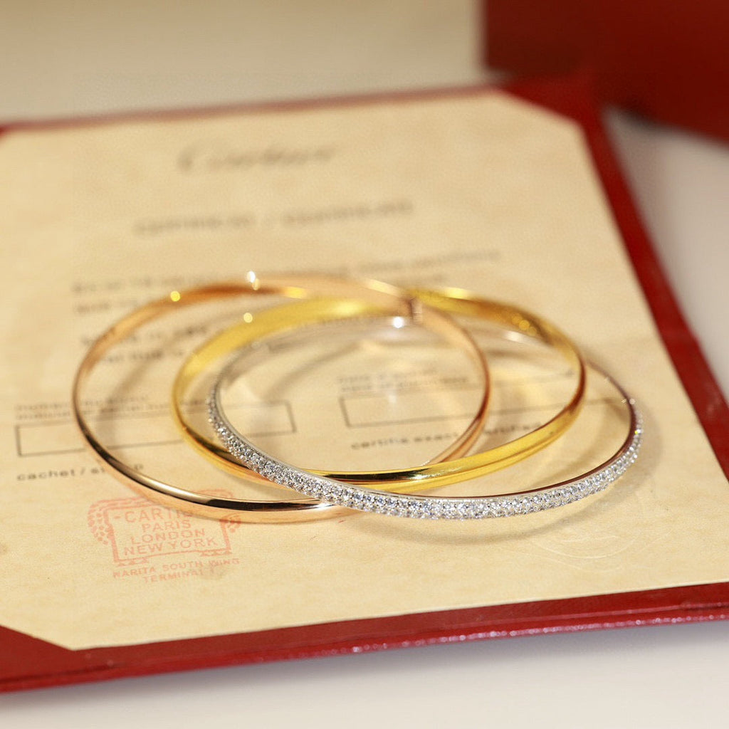 [Clover Jewelry]TRINITY DREIFARBIGES GOLD DREI-RING-ARMBAND